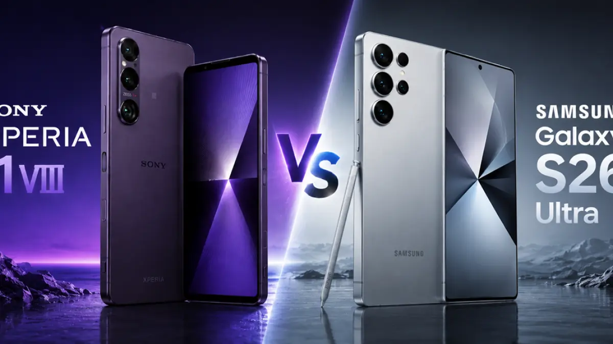 Sony Xperia 1 VIII dan Samsung Galaxy S26 Ultra menjadi dua flagship Android premium yang paling disorot tahun ini. (Dok. Sony)