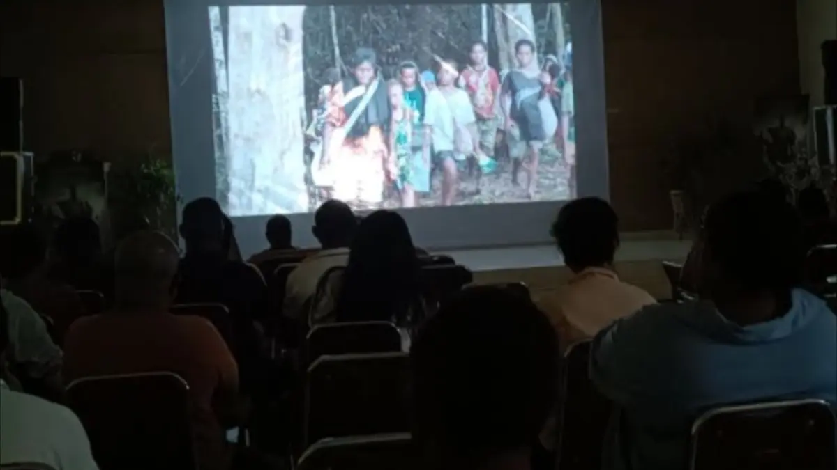 Pemutaran awal (Pre launching) Film "Pesta Babi" di Kota Jayapura pada Jumat (6/3). (ANTARA/Dokumentasi Pribadi)