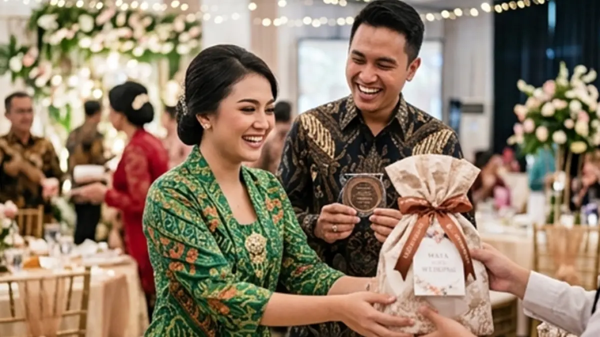 Ilustrasi suvenir pernikahan (AI)