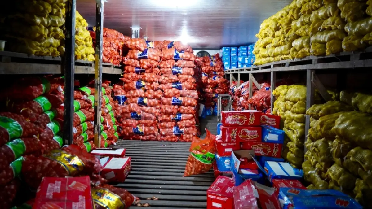 Kondisi komoditas pangan ilegal berupa bawang bombai, kentang, dan wortel seberat 42 ton yang diamankan di sebuah gudang di Pontianak dan akan dimusnahkan karena berisiko membawa hama serta penyakit tanaman berbahaya.