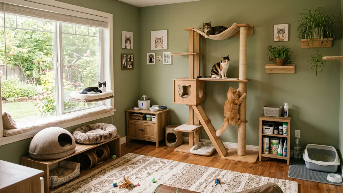 Ilustrasi cat room (AI)