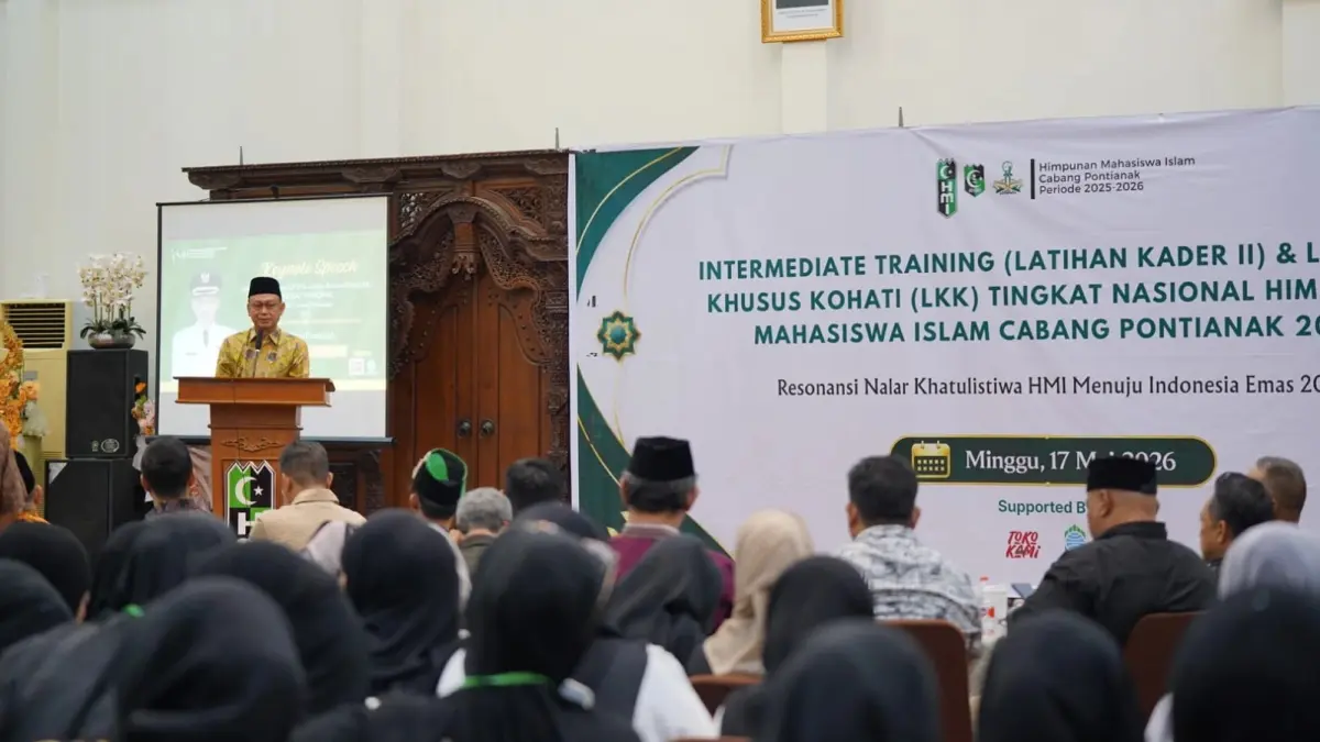 Wali Kota Pontianak saat menghadai kegiatan HMI Cabang Pontianak. (ISTIMEWA)