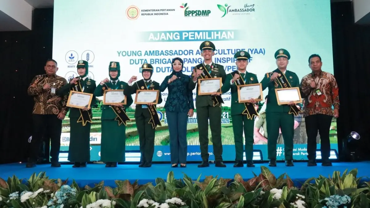 Kementan menggelar pemilihan Young Ambassador Agriculture (YAA), Duta Polbangtan/PEPI, dan Brigade Pangan Inspiratif Tahun 2026 yang digelar di Ciawi pada 19–21 Mei 2026. (KEMENTAN RI)