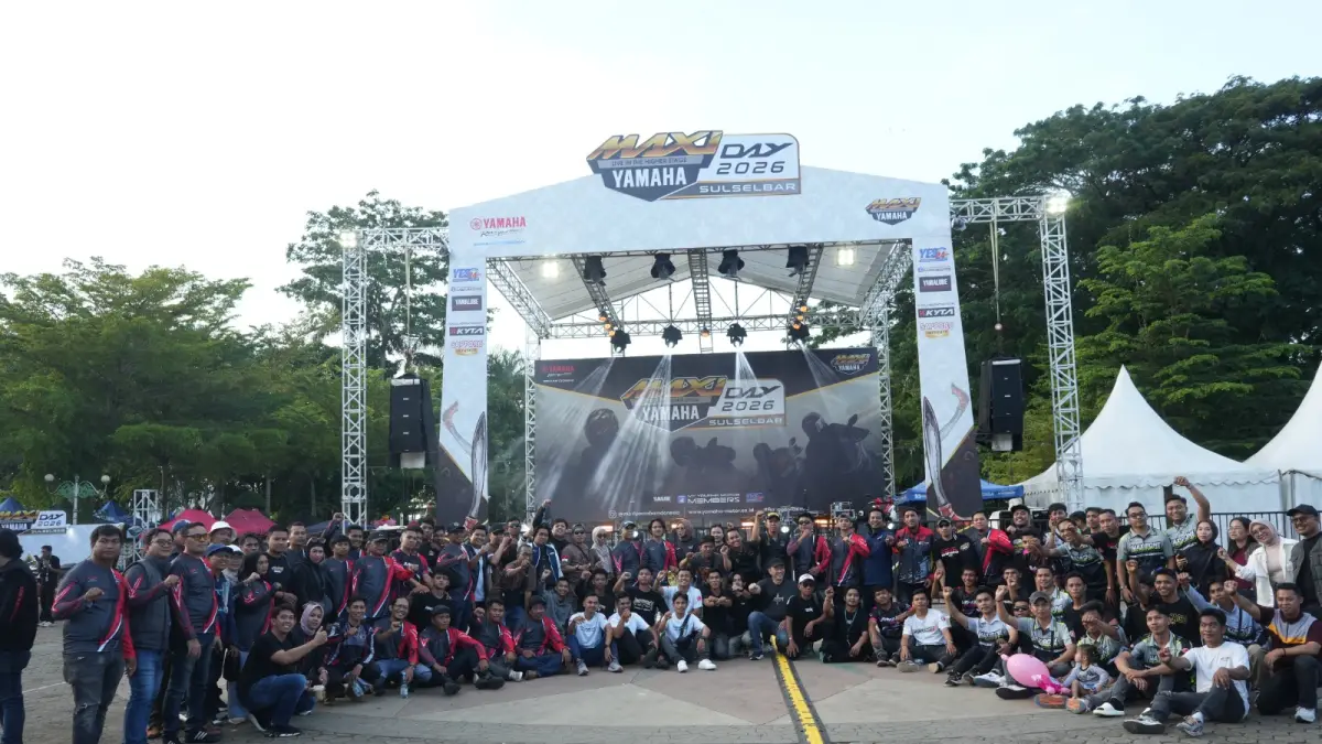 Ribuan riders ramaikan pembukaan MAXi Yamaha Day 2026 Sulselbar di Bone dengan semangat brotherhood dan gaya hidup premium.