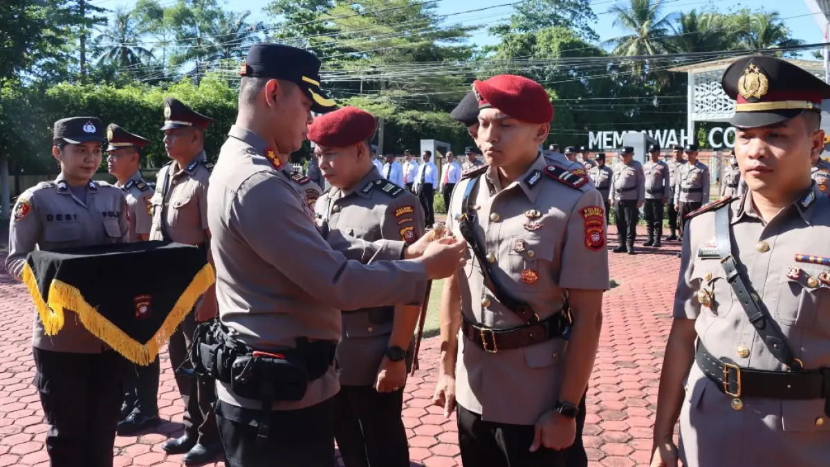 Suasana sertijab para perwira Polres Mempawah.