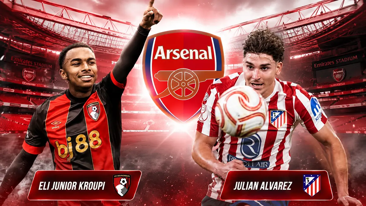 Arsenal memburu Julian Alvarez dan Eli Junior Kroupi usai menjuarai Premier League musim ini. (Foto IG, Kolase:AI/Pontianak Post)