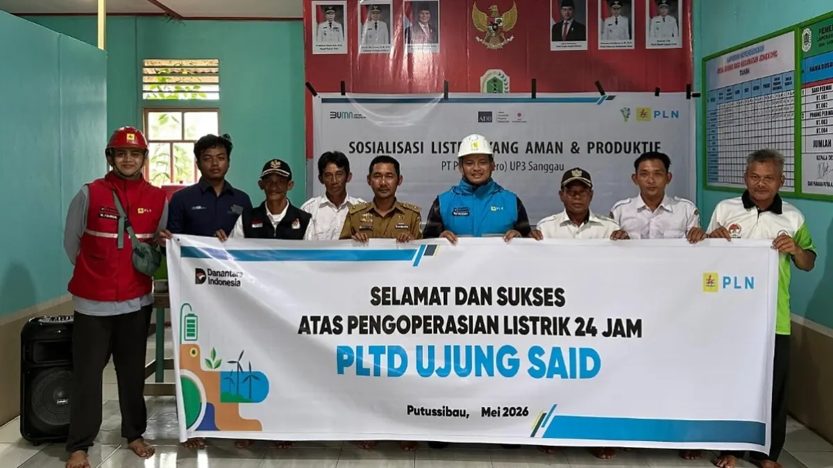 Desa Ujung Said Kecamatan Jongkong kini sudah menikmati listrik 24 jam dari PLN. (ISTIMEWA)