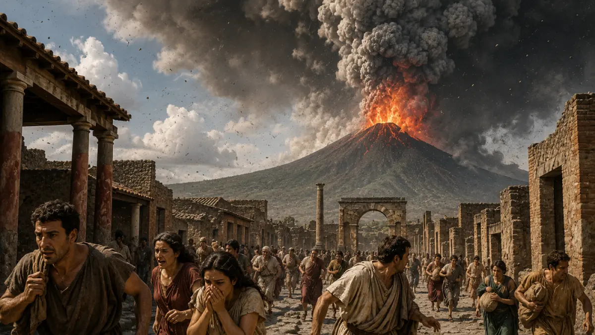 Ilustrasi penduduk Kota Pompeii 