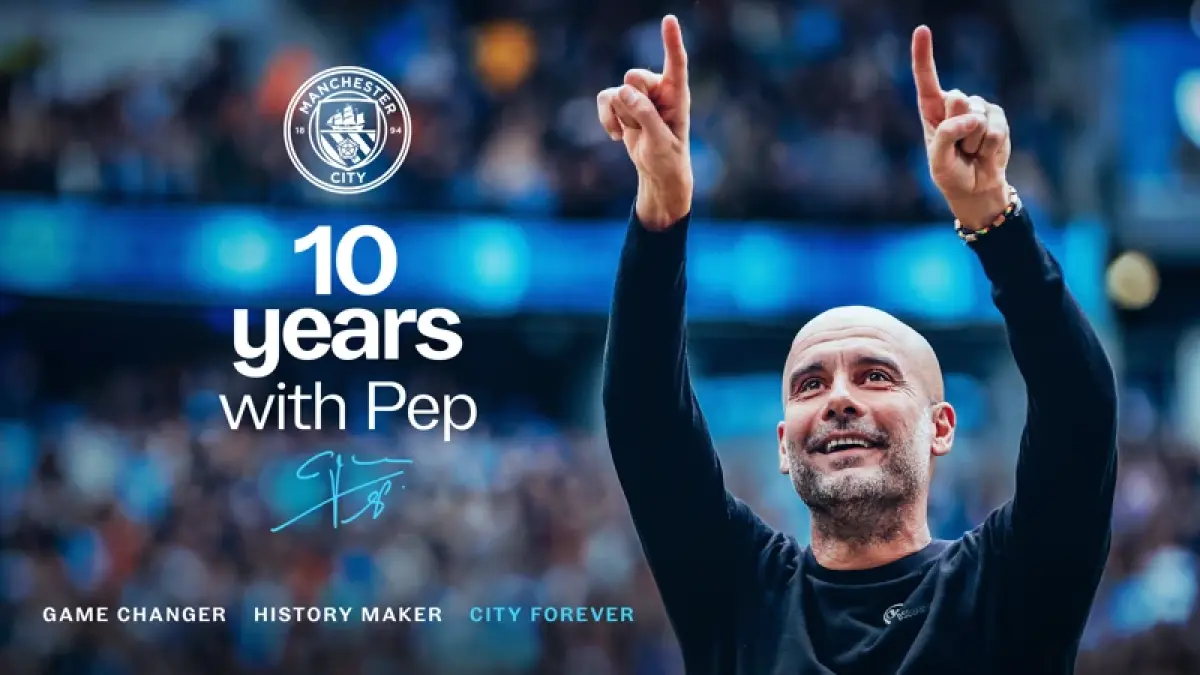 Pep Guardiola menyampaikan salam perpisahan setelah memastikan meninggalkan Manchester City pada akhir musim ini. (Dok.Manchester City)