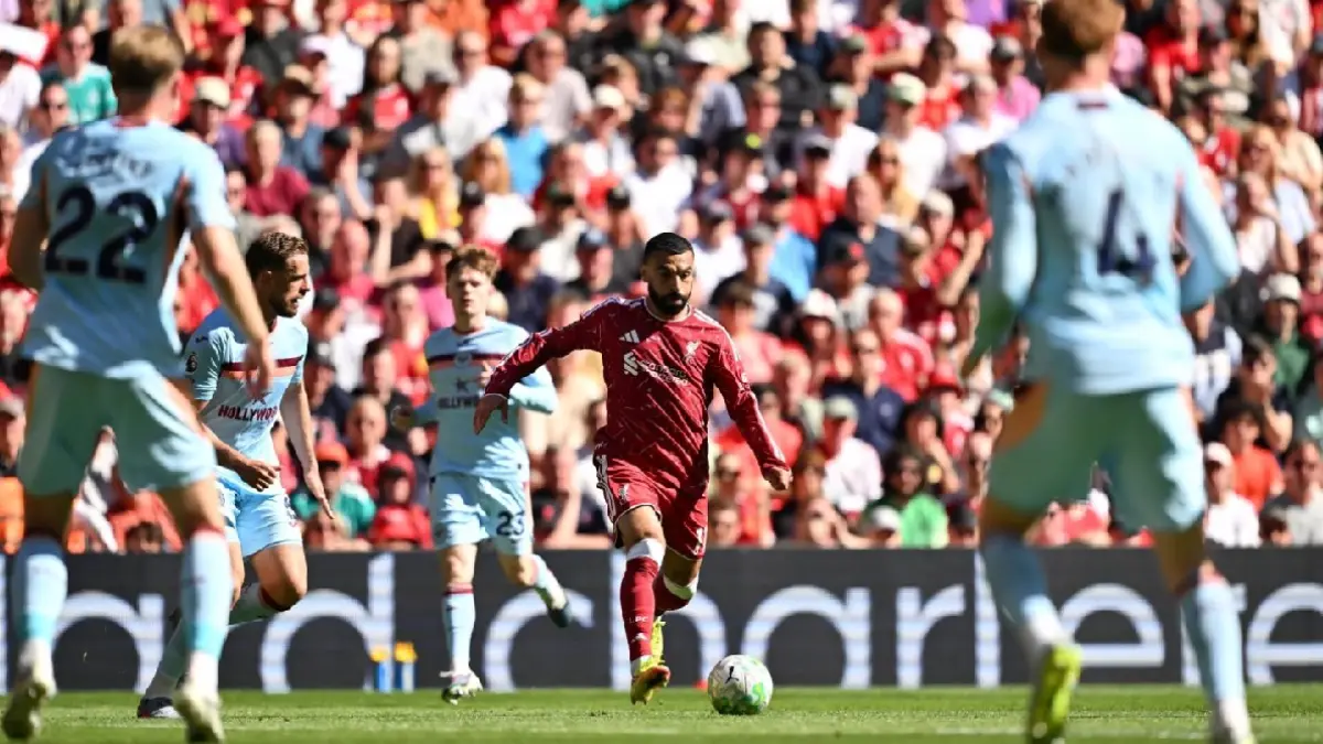 Mohamed Salah saat menjalani laga terakhir bersama Liverpool di Anfield melawan Brentford, Minggu (24/5). (Dok. Liverpool)