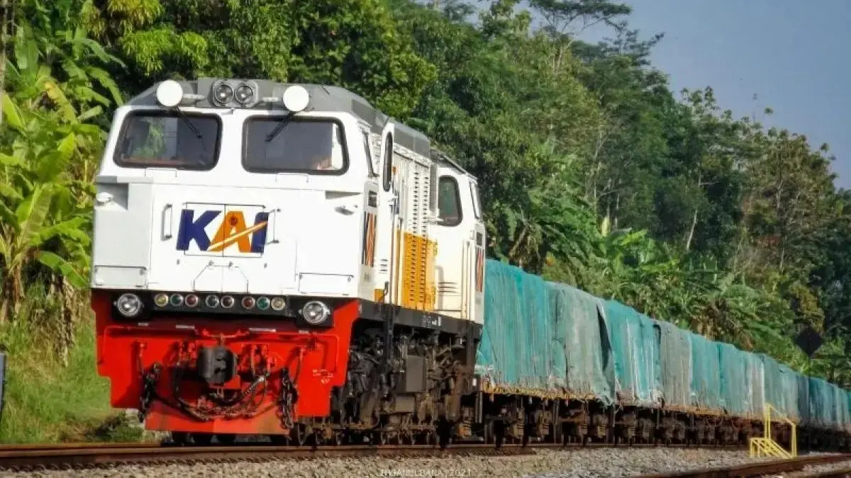 Ilustrasi kereta api jadi andalan distribusi material konstruksi. (ANTARA)