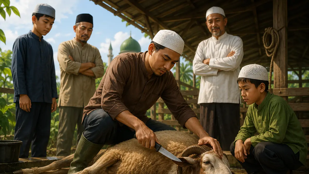 Ilustrasi syarat penyembelih hewan kurban 