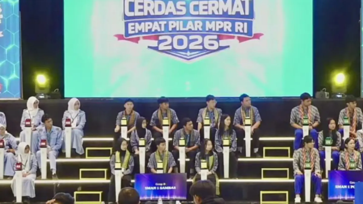 Tangkapan layar - Final Lomba Cerdas Cermat Empat Pilar MPR RI 2026 tingkat Provinsi Kalimantan Barat di Pontianak, Sabtu (9/5). (ANTARA/YouTube/MPRGOID/Fath Putra Mulya)