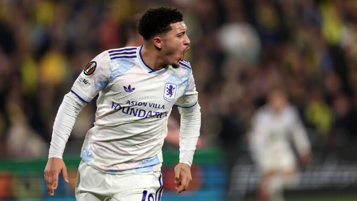Jadon Sancho siap dipermanenkan Aston Villa dari Manchester United untuk bursa transfer musim panas. (Dok.Aston Villa)