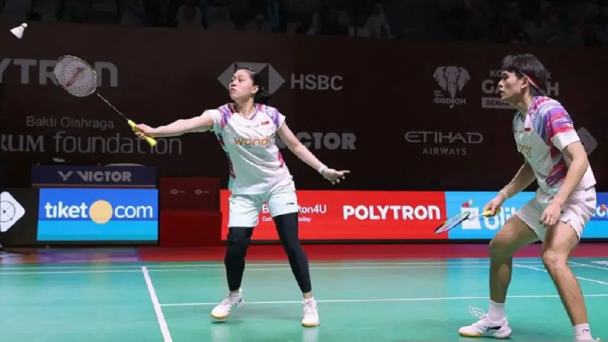 Adnan Maulana dan Indah Cahya Sari Jamil lolos ke babak kedua Indonesia Open 2026 di Istora Senayan. (ANTARA/@INABadminton)