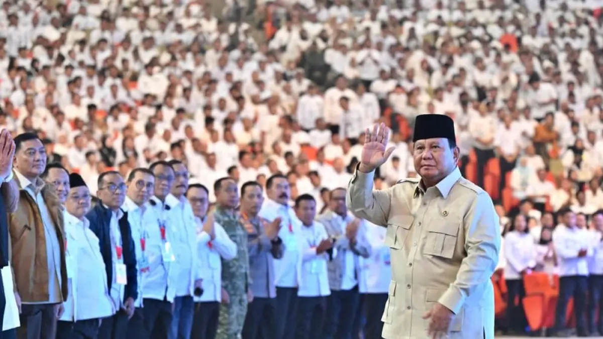 HADIR: Presiden Prabowo Subianto menyapa lebih dari 12.000 pengelola Program MBG se-Indonesia dalam acara di Sentul International Convention Center (SICC), Kabupaten Bogor, Rabu (3/6/2026), seraya menegaskan komitmen pemerintah memperkuat gizi anak bangsa dan memberantas penyimpangan program. (Foto: BPMI Setpres/Muchlis Jr)