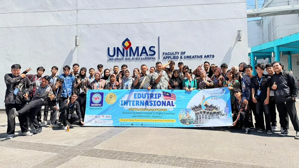 Edutrip Internasional 2026 mahasiswa Prodi Sistem Informasi UBSI Pontianak di Unimas Sarawak pada Selasa (26/5). (ISTIMEWA)