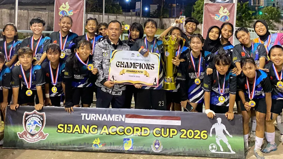 Tim sepak bila putri Miftah Khatulistiwa Pontianak yang meraih juara Sijang Accord Women Cup 2026. (ISTIMEWA)