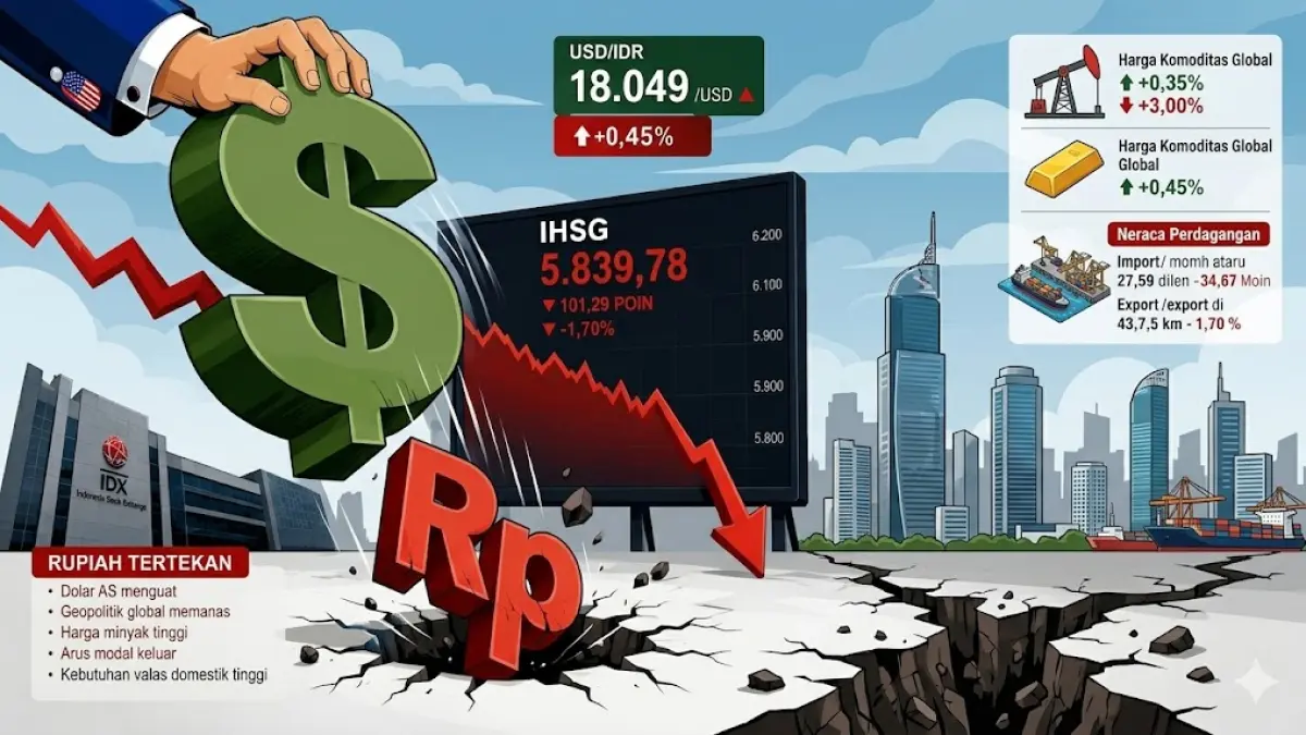 Rupiah dan IHSG mengalami tekanan pada Kamis (4/6/2026).