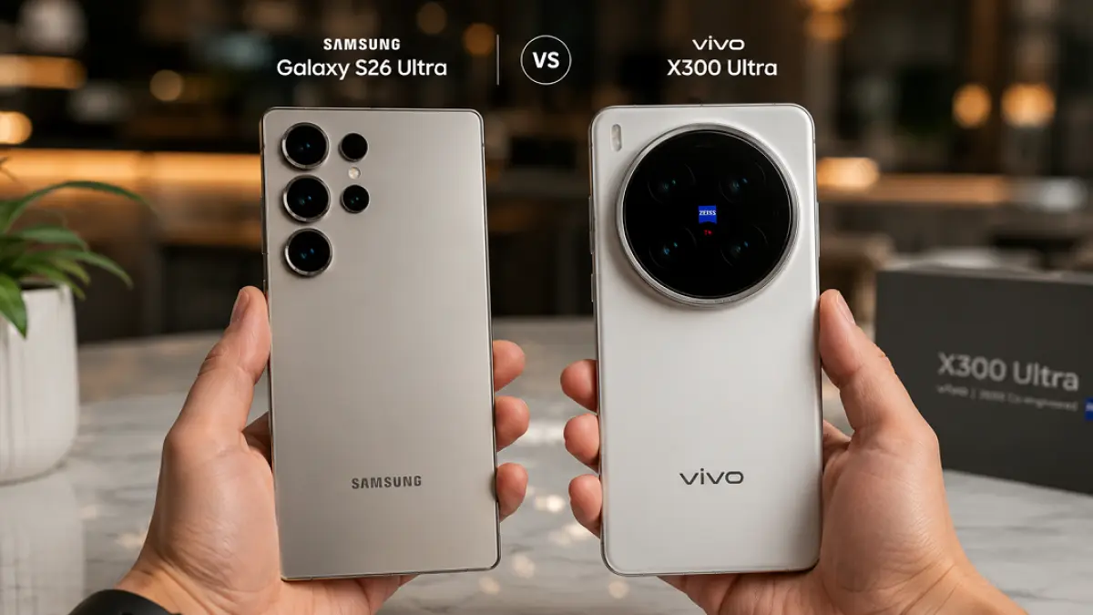 Samsung Galaxy S26 Ultra dan Vivo X300 Ultra dibandingkan dalam pengujian kamera di berbagai kondisi pemotretan. (Ilustrasi AI)