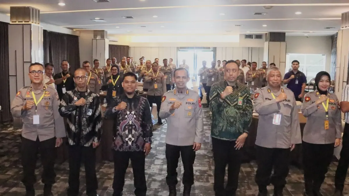 Kanwil Kemenkum Kalbar menjadi narasumber dalam Rakernis Bidang Hukum Polda Kalbar pada Kamis (4/6). (DOK KANWIL KEMENKUM KALBAR)