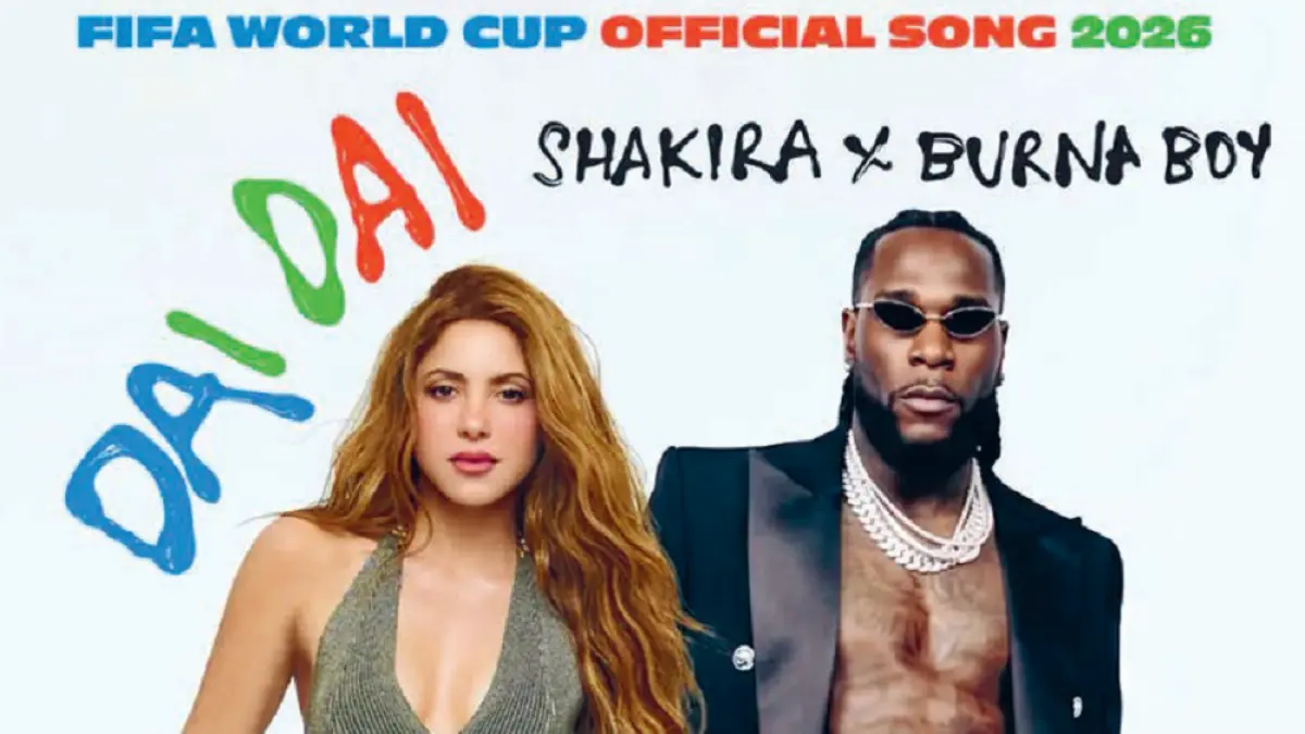 Shakira dan Burna Boy menyanyikan lagu Dai Dai, official anthem Piala Dunia 2026. (INSTAGRAM SHAKIRA)