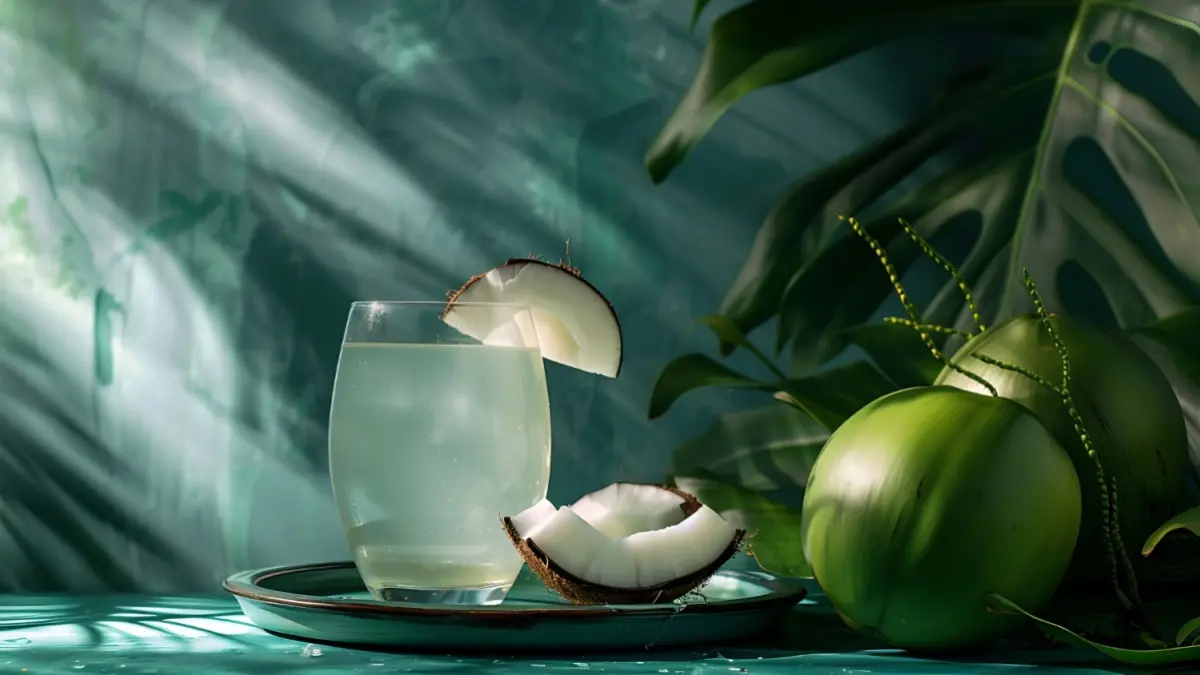 Ilustrasi ramuan air kelapa untuk kesehatan liver. (MAGNIFIC)