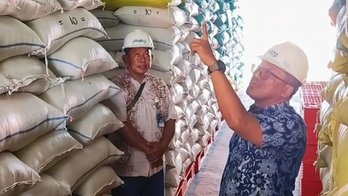 
Arsip - Pemimpin Wilayah Bulog Kalteng Erwin Budiana mengecek beras di gudang Palangka Raya belum lama ini (21/5). (ANTARA/Muhammad Arif Hidayat)