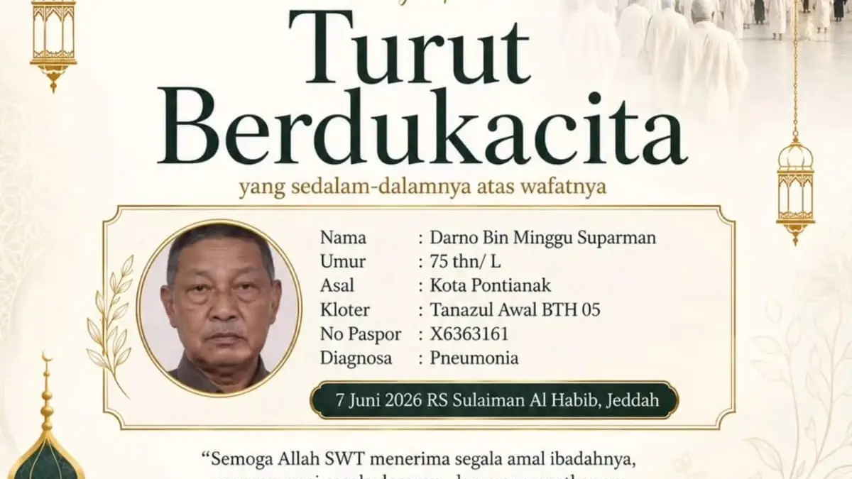 Jemaah haji asal Kota Pontianak meninggal dunia di Tanah Suci Mekkah, Minggu (7/6). (ISTIMEWA)