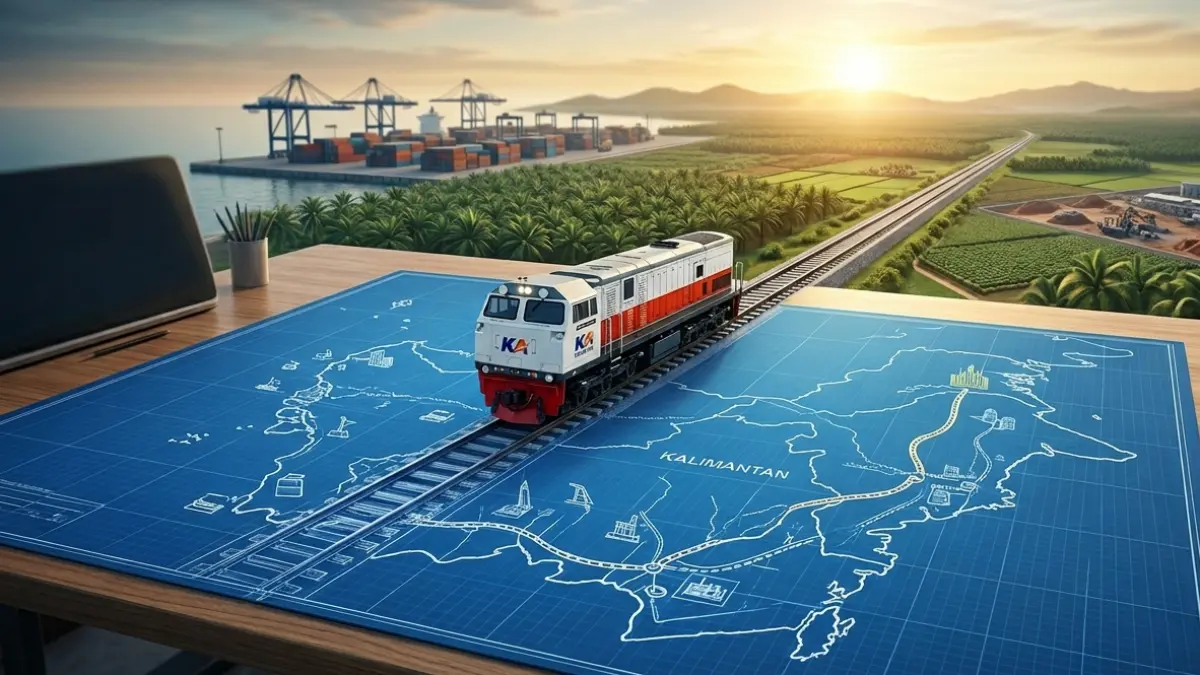 ILUSTRASI: Proyek Kereta Api Kalbar memasuki fase baru setelah tender Masterplan Jalur Kereta Api Pulau Kalimantan selesai. Jalur rel yang terhubung dengan Pelabuhan Kijing dan kawasan industri diharapkan dapat memangkas biaya logistik serta memperkuat konektivitas ekspor Kalimantan Barat.