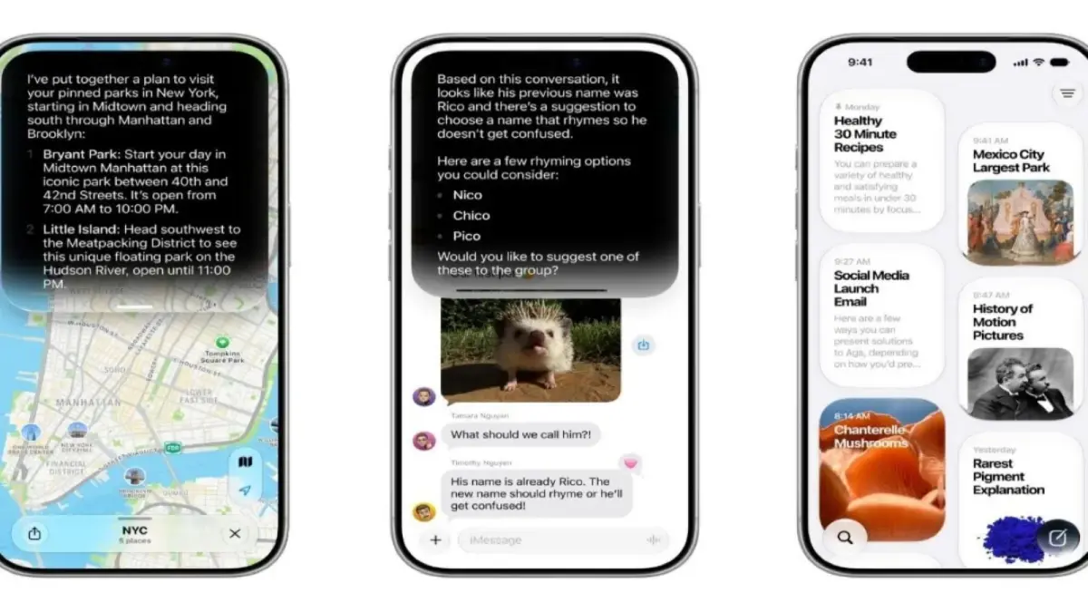 Tampilan aplikasi Siri AI terbaru. (ANTARA)