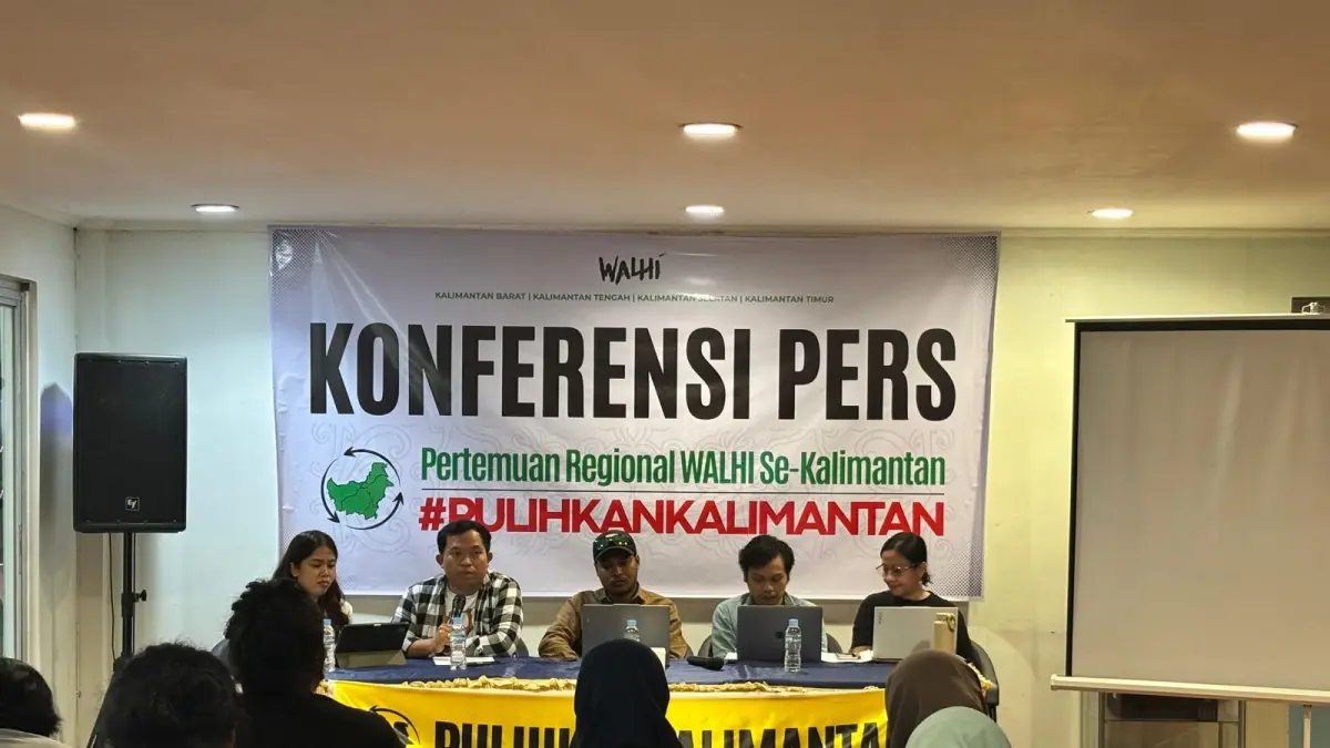 BAHAS DEFORESTASI:  WALHI se-Pulau Kalimantan menggelar pertemuan membahas deforestasi di Samarinda, Rabu (10/6).  / IST