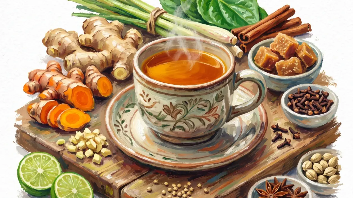Ilustrasi Jamu.(ILUSTRASI AI)