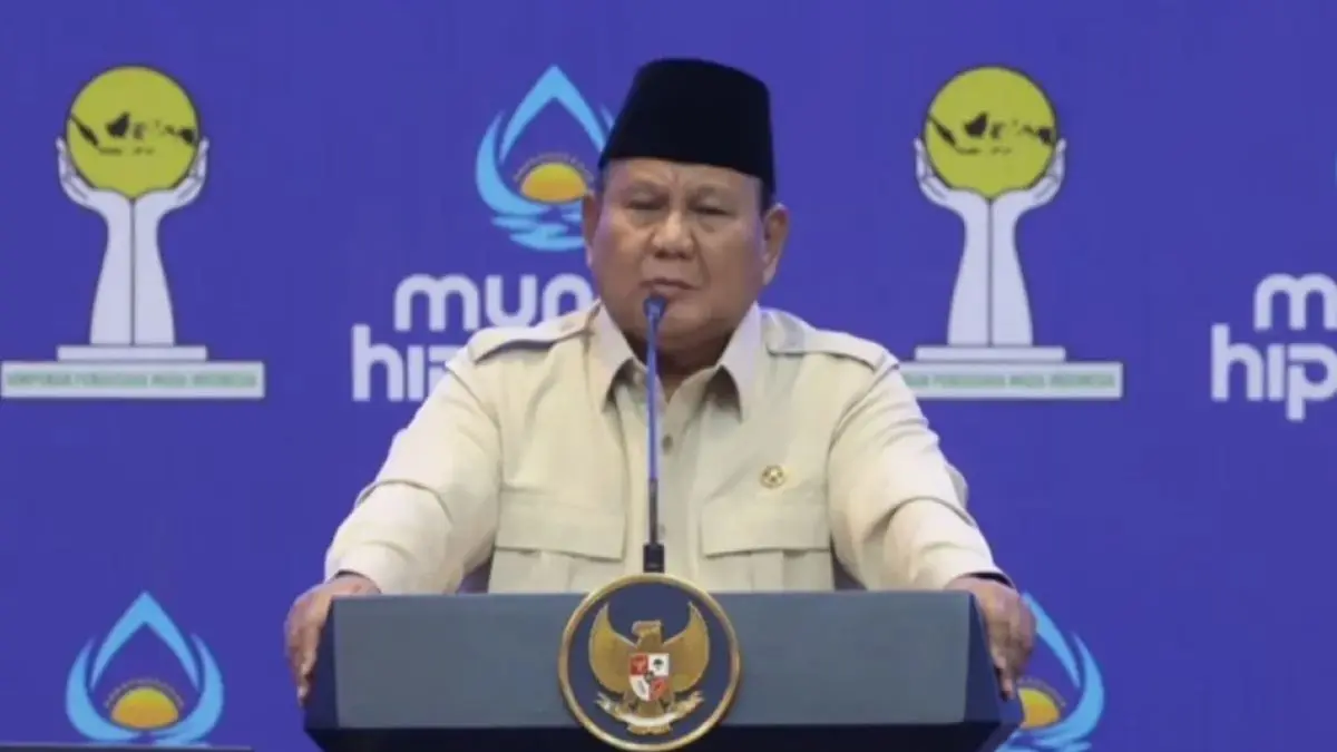 Presiden Prabowo Subianto menghadiri Musyawarah Nasional HIPMI XVIII Tahun 2026 di Lampung, Rabu (10/6). (ANTARA)