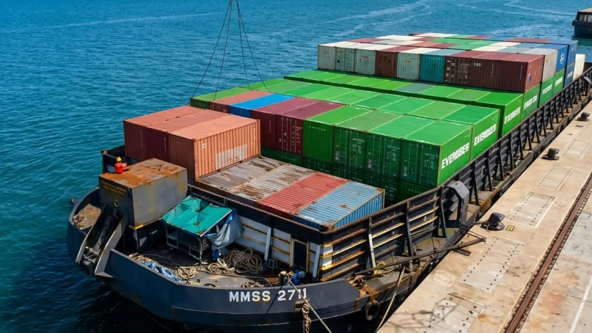 PELABUHAN KIJING: Aktivitas bongkar muat peti kemas perdana di Terminal Kijing, Kabupaten Mempawah. Layanan baru tersebut menjadi langkah awal pengoperasian terminal peti kemas yang diharapkan mampu memperkuat posisi Kalimantan Barat sebagai gerbang logistik dan ekspor di kawasan barat Pulau Kalimantan.  