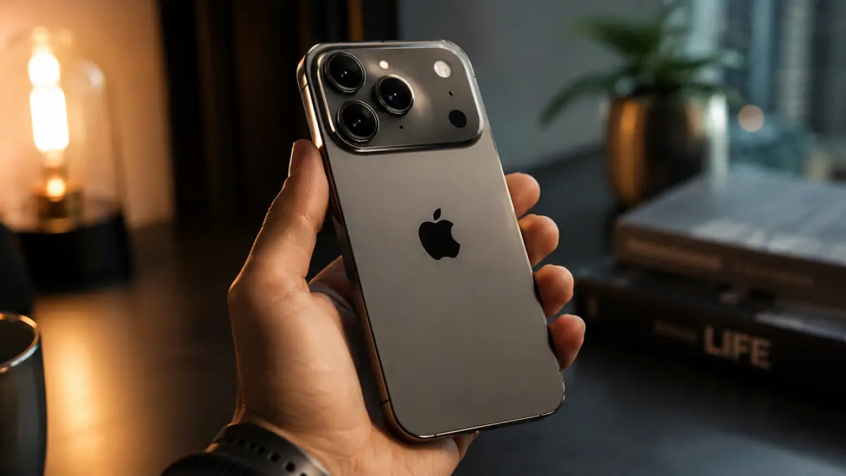 Bocoran dummy unit iPhone lipat Apple memperlihatkan desain buku lipat dengan opsi warna putih.(Ilustrasi AI)
