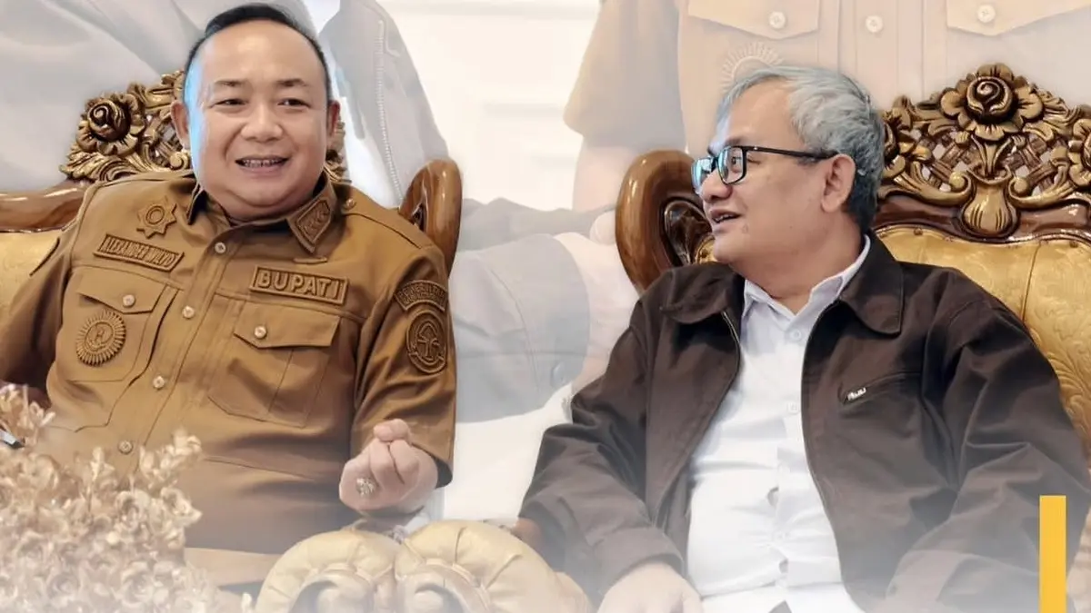 Bupati Ketapang, Alexander Wilyo, berdiskusi dengan Kepala BPKP Kalbar, Rudy M. Harahap, Senin (8/6).(IST)