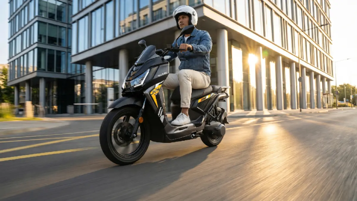 Motor listrik Emmo JVH Max kini dipasarkan untuk umum dengan pilihan kredit mulai Rp400 ribuan per bulan. (Dok.Emmo)