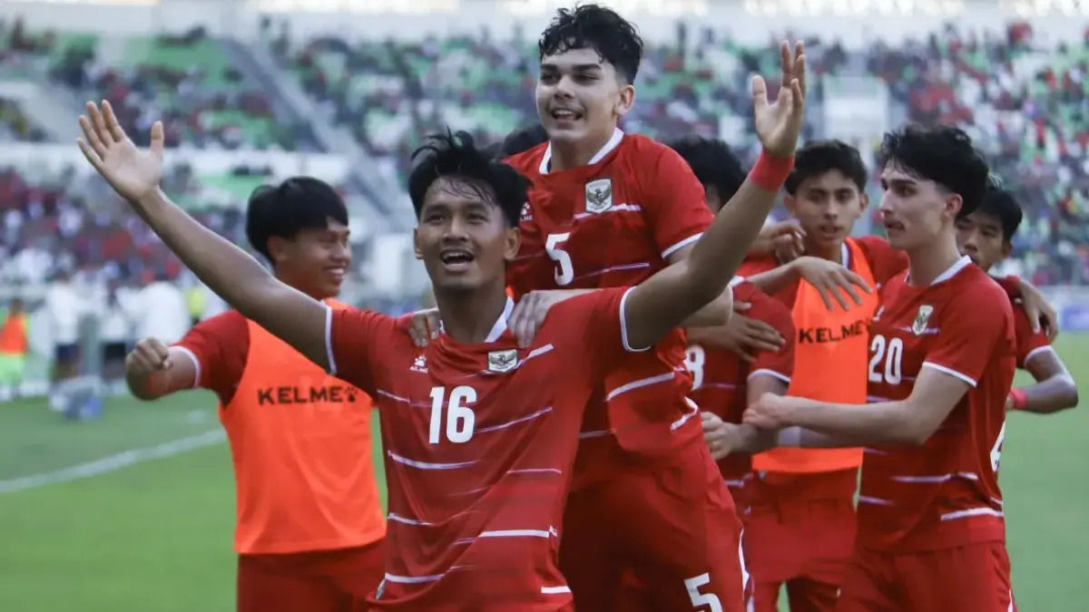 Algazani Dwi Sugandi mencetak gol kemenangan yang membawa Timnas Indonesia U-19 meraih peringkat ketiga Piala AFF U-19 2026. (Antara Foto/Yudi Manar)