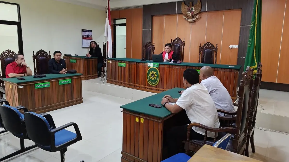 Sidang putusan di Pengadilan Negeri Ketapang terkait gugatan praperadilan dugaan aksi teror di Air Upas. (ISTIMEWA)