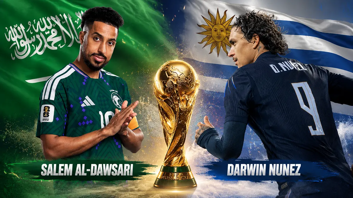 Arab Saudi akan menghadapi Uruguay pada laga pembuka Grup H Piala Dunia 2026 di Hard Rock Stadium, Miami, Selasa (16/6) WIB. (Instagram, diolah AI)
