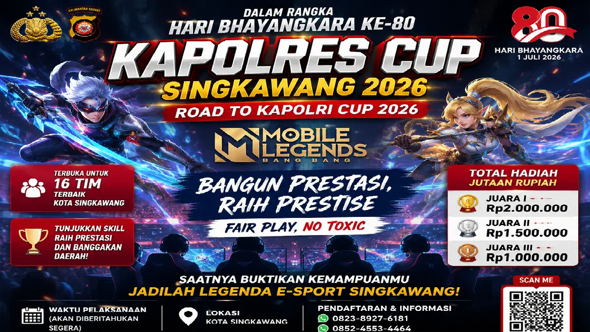 Mobile Legends bertajuk Kapolres Cup Singkawang 2026
