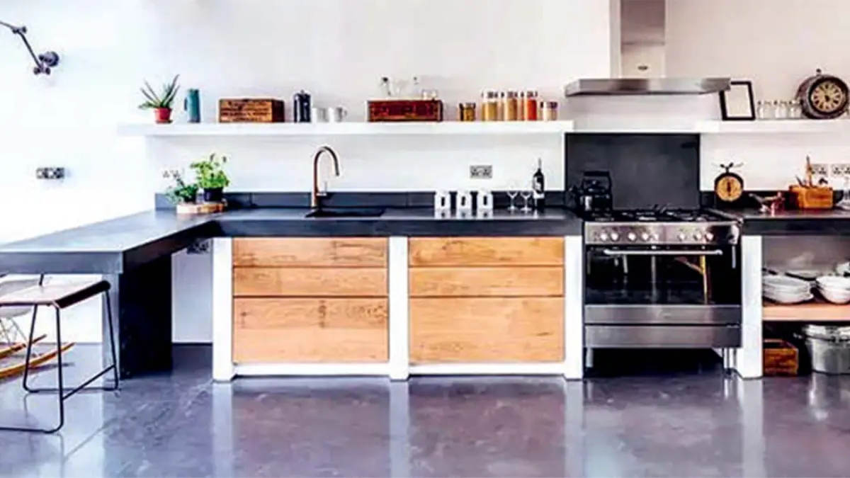 Untuk membuat meja dapur cor beton butuh perencanaan yang tepat agar tampilannya tidak terkesan berat dan bulky. (THESPRUCE.COM)