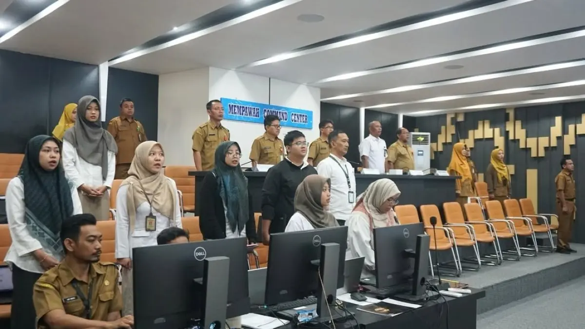 Sekda Abdul Malik saat menghadiri kegiatan Ngibar Sensus Ekonomi 2026 secara daring.