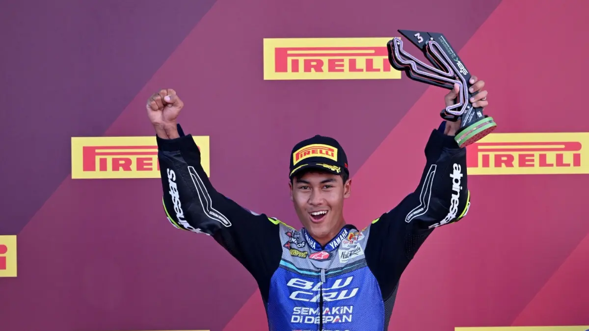 Aldi Satya Mahendra saat raih saat gelaran seri 7 di Misano World Circuit Marco Simoncelli, 12-14 Juni 2026. 