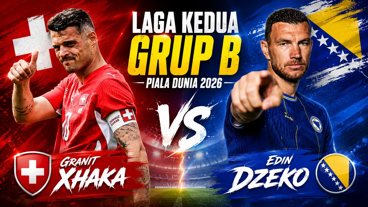 Granit Xhaka dan Edin Dzeko menjadi andalan saat Swiss menghadapi Bosnia-Herzegovina pada laga penting Grup B Piala Dunia 2026. (Instagram, Diolah AI)