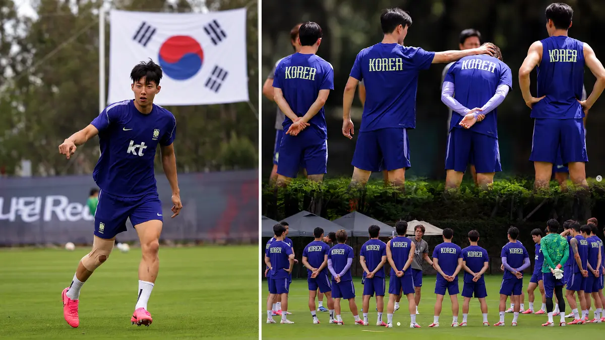 Sesi latihan Timnas Korea Selatan menjelang pertandingan melawan Meksiko. (IG@thekfa)