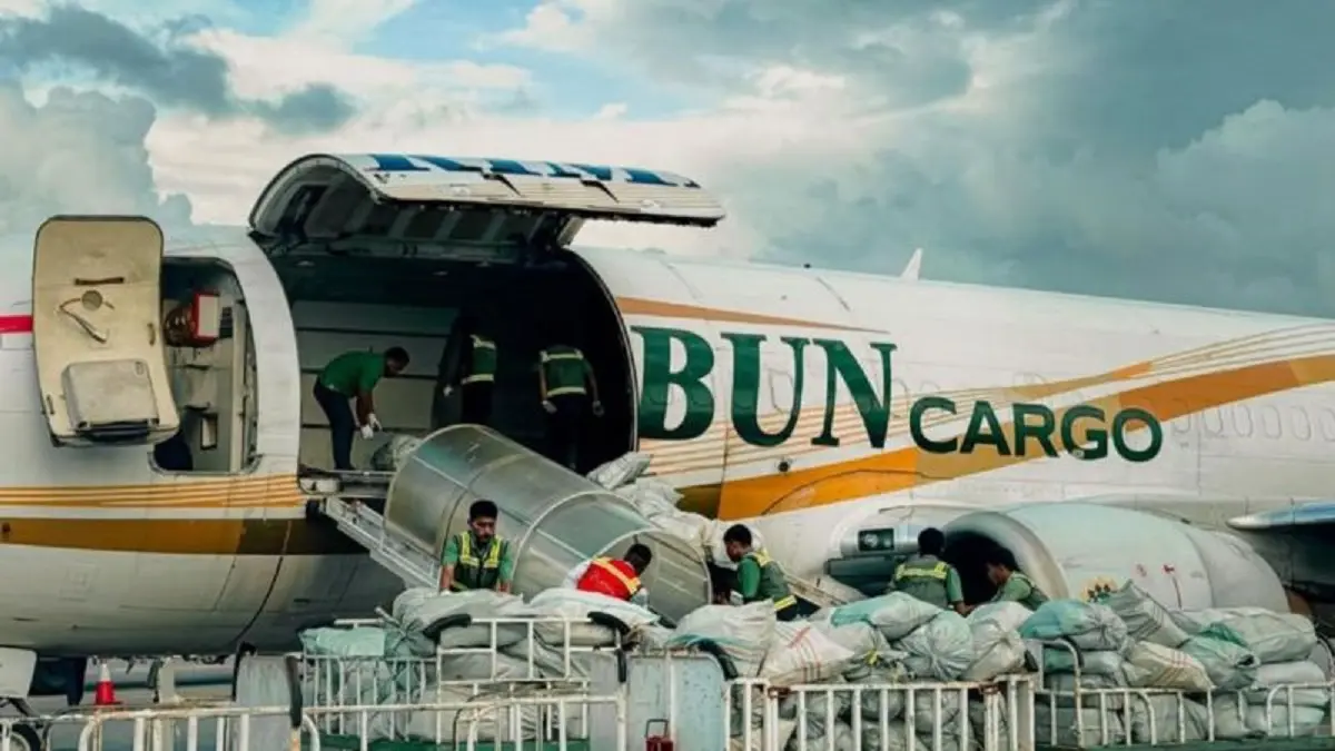 Fasilitas kargo dari maskapai Rimbun Cargo rutin digunakan untuk penerbangan ekspor perikanan segar dari Kaltim ke China. (ANTARA/HO-Bandara).
