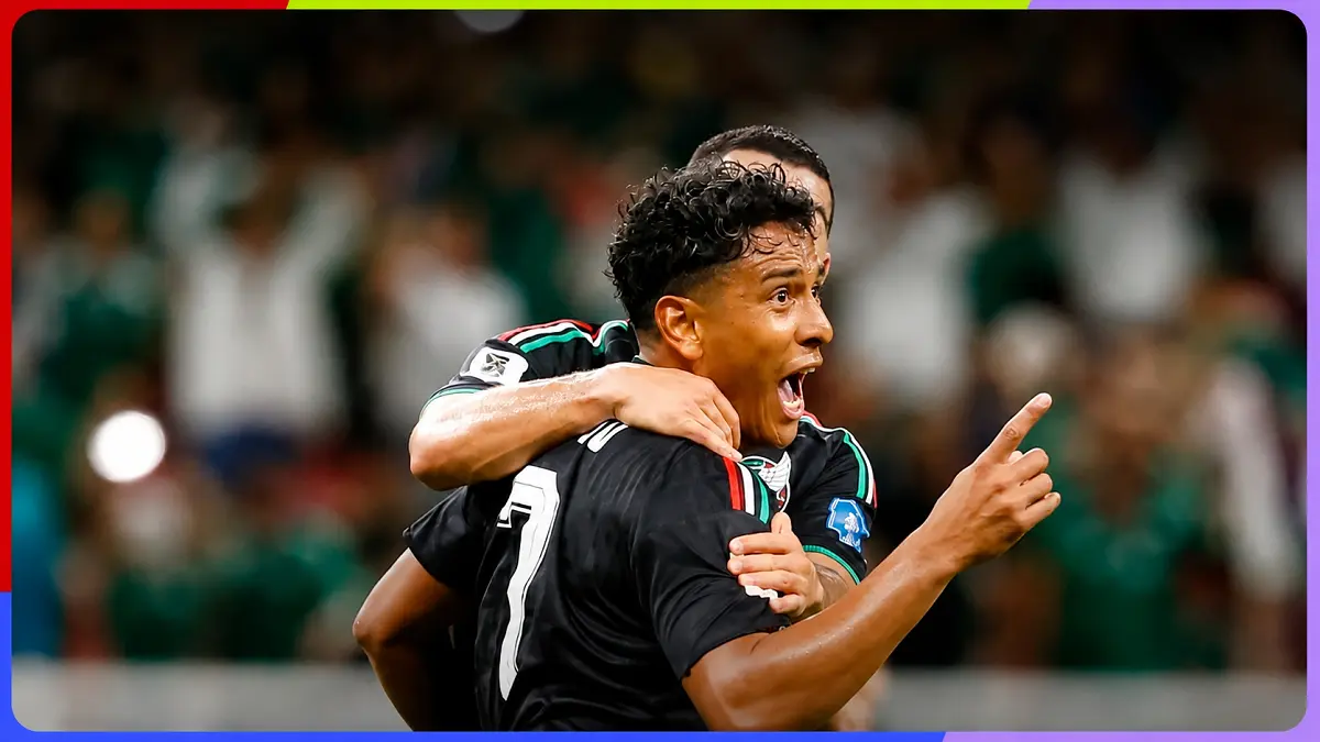 Luis Romo merayakan gol kemenangan yang membawa Meksiko mengalahkan Korea Selatan 1-0 di Guadalajara. (X@FIFAWorldCup)