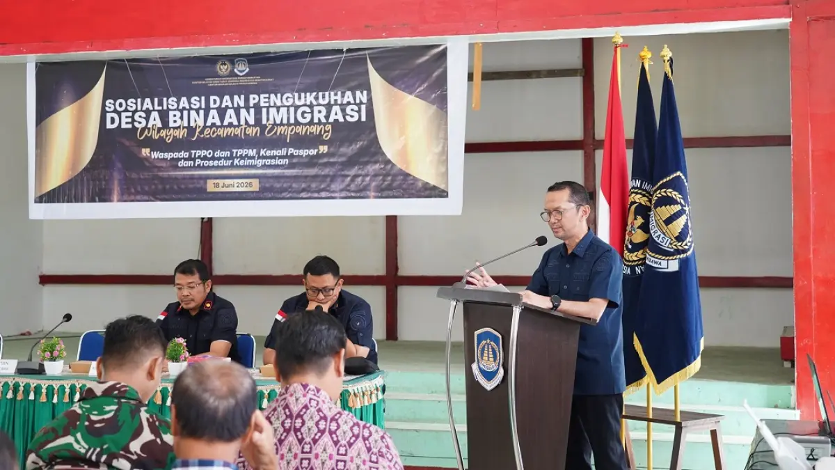 Sosialisasi dan pengukuhan desa binaan Imigrasi di wilayah Kecamatan Empanang. (ISTIMEWA)